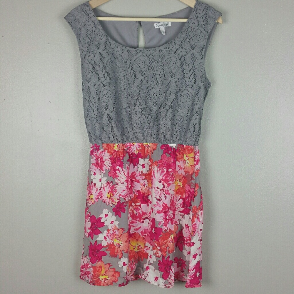 Speechless Lace Top Shift Dress Two Tone Size 11